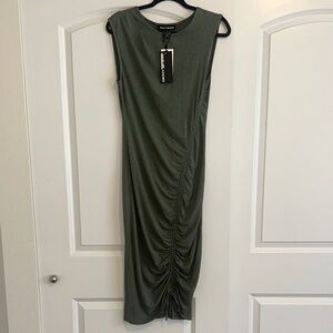 DKNY Olive Ruched Midi Dress